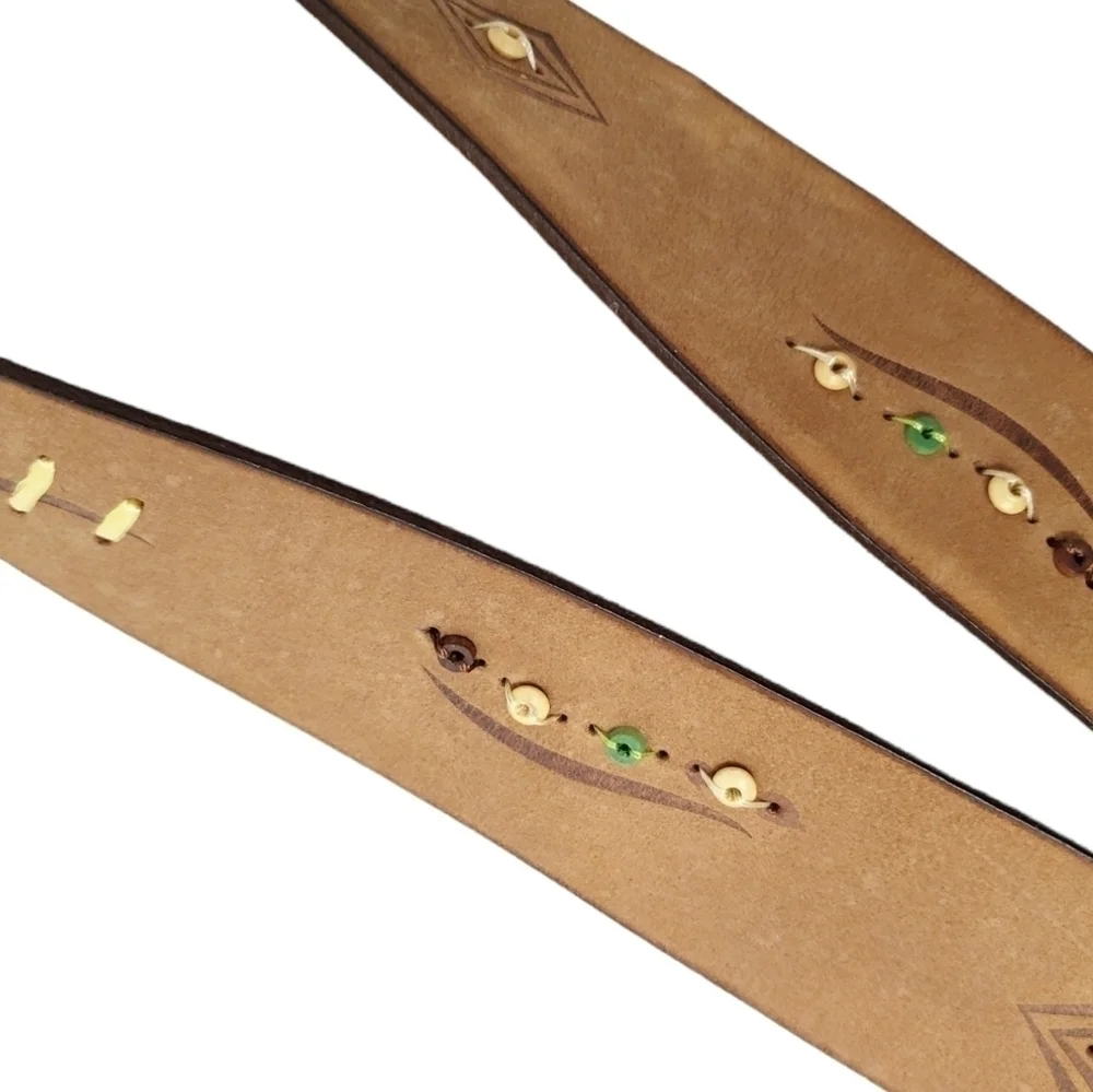 NINE WEST genuine leather beaded belt